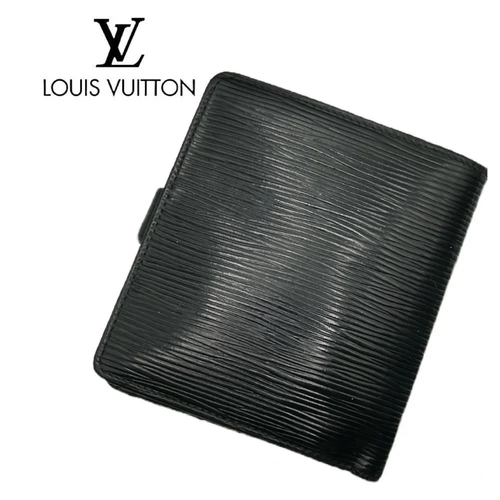 Louis Vuitton VINTAGE 1997 Epi Black Leather Bifold‎ Compact Wallet